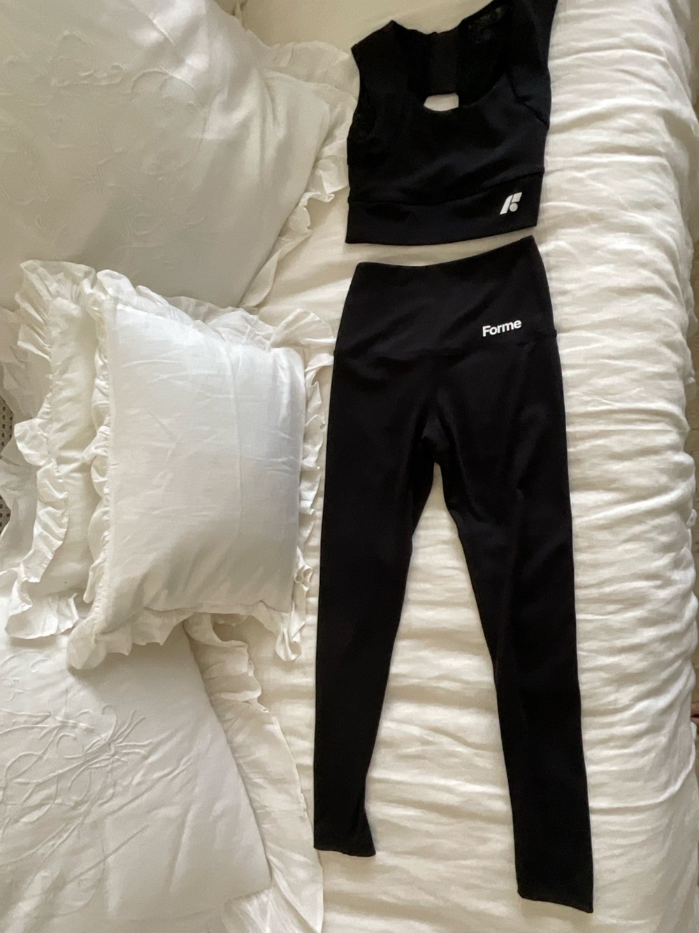 Forme Black High-Waist Leggings and Crop Sports Bra Set